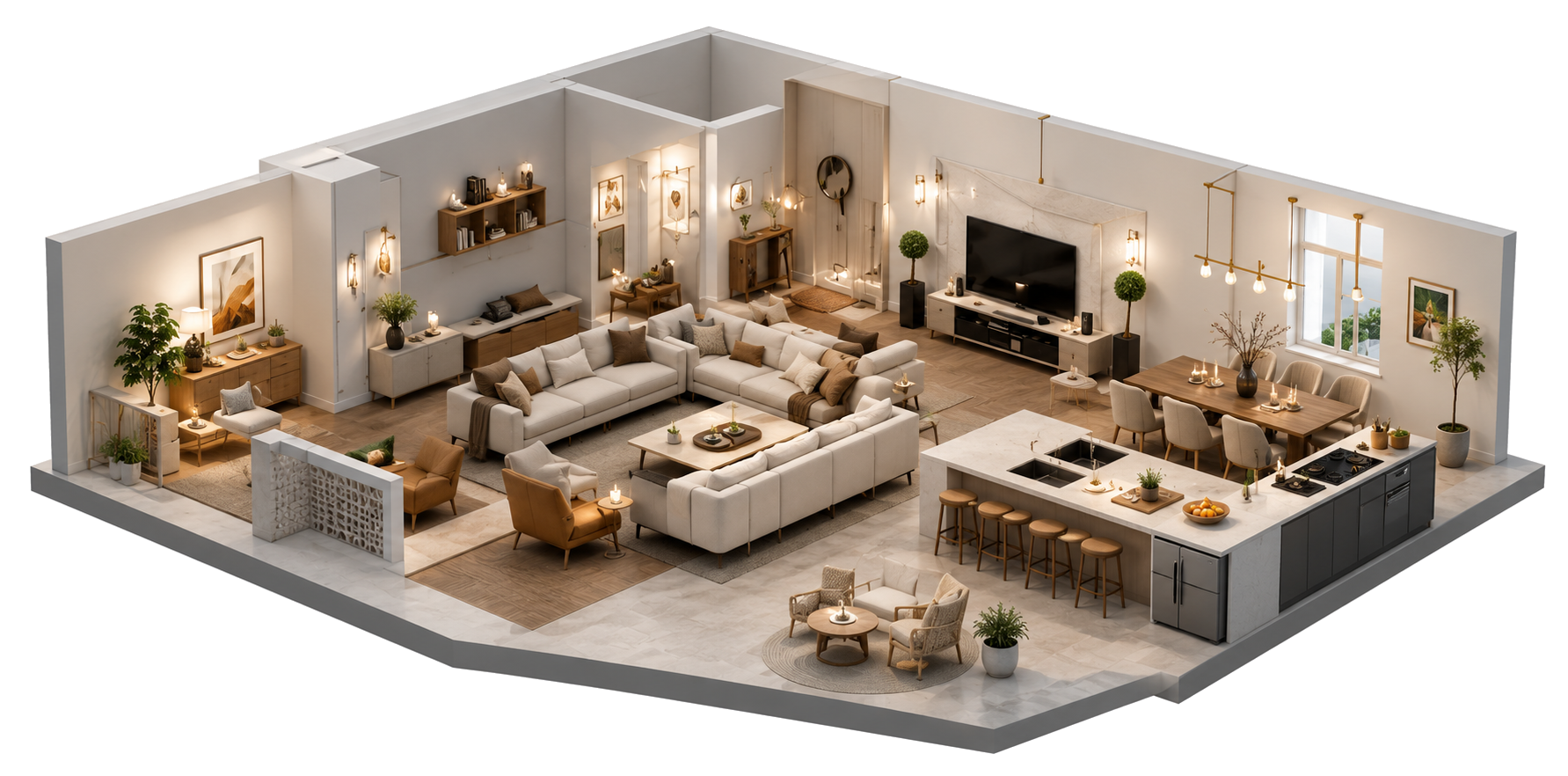 AI generated interior room render