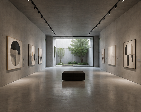 Minimalist gallery space style preview